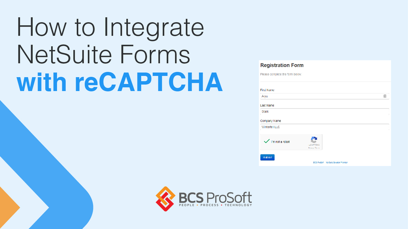 How to Integrate NetSuite Forms with reCAPTCHA BCS ProSoft